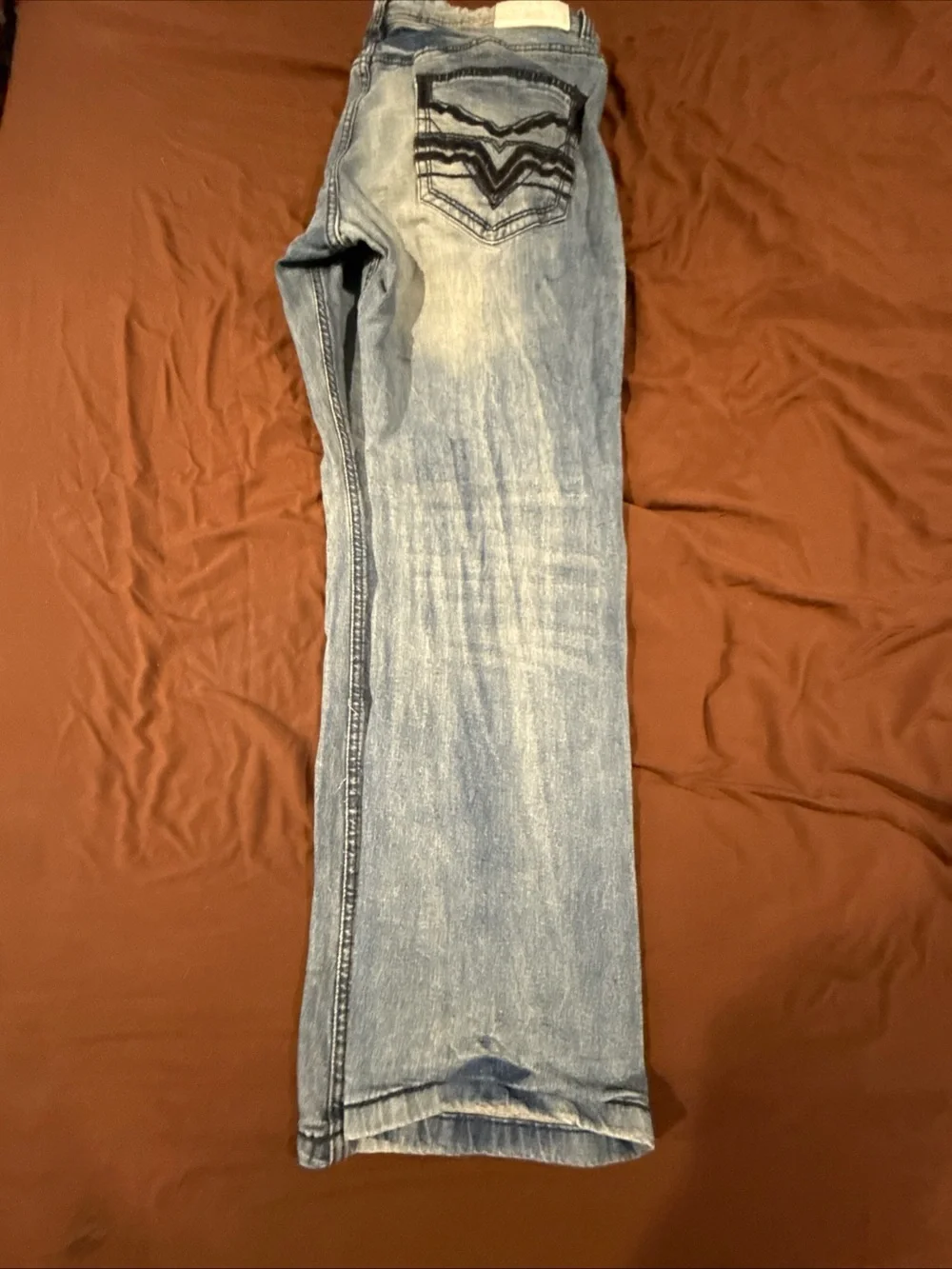 Men's Light Blue Washed Jeans - Classic Straight Fit